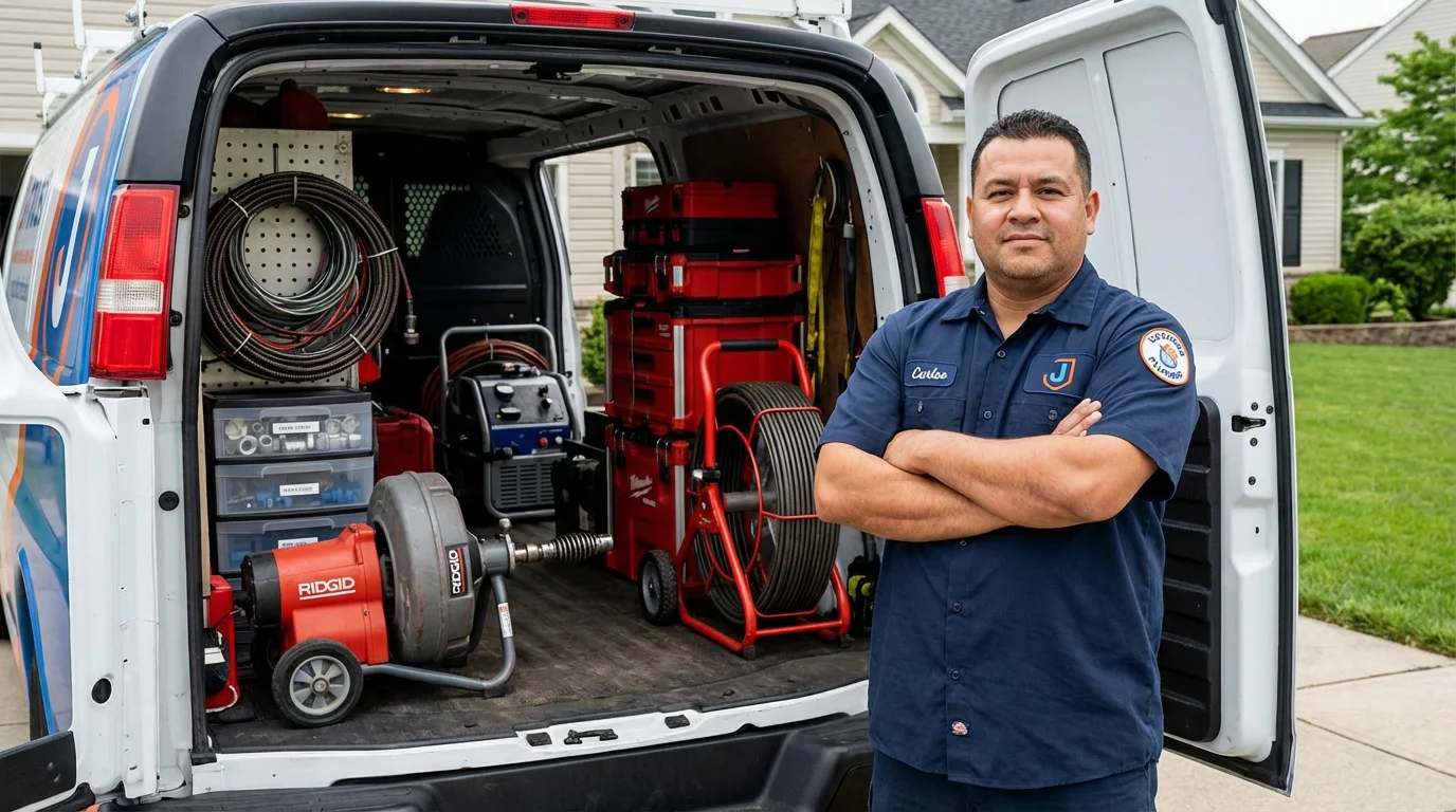 Professional drain cleaning equipment and Johns Plumbing LLC plumber in Astoria